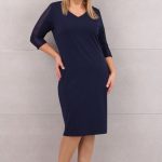 Elegancka wizytowa ołówkowa sukienka granatowa