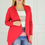 Modna narzutka kardigan bluzka czerwona