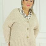 Sweterek rozpinany guziczki damski narzutka kolory beżowy
