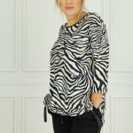 Luźna bluzka kobieca tunika zebra