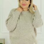 Ciepły sweterek damski dużo kolorów wełniany beżowy