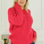 ciepły sweterek damski dużo kolorów wełniany czerwony