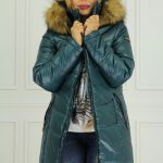 Prywatne: Zimowa kurtka damska z kapturem zielona
