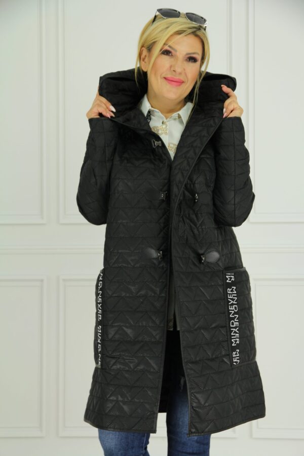 Kurtka płaszcz damski modny czarny