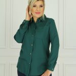 Kobieca efektowna modna koszula bluzka zielona