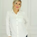 Kobieca efektowna modna koszula bluzka biała