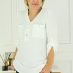 Bluzka elegancka damska koszulowa biała