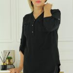 Bluzka elegancka damska koszulowa czarna