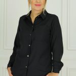 Kobieca efektowna modna koszula bluzka czarna
