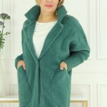 Płaszcz z alpaki kolory oversize zielony