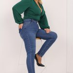 Spodnie jeans rurki z wysokim stanem