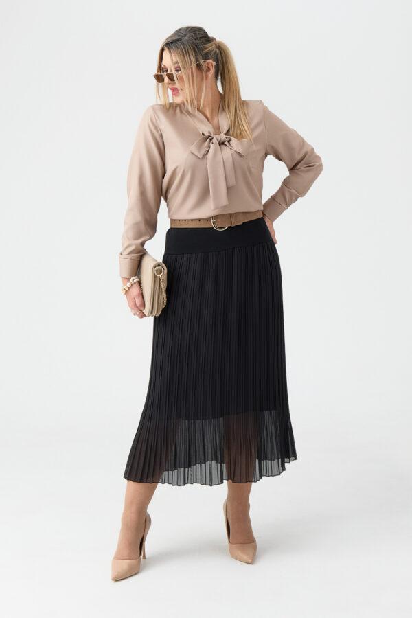 Długa spódnica plisowana plus size czarna 42-54