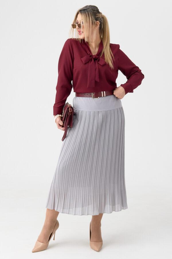 Długa spódnica plisowana plus size szara 42-54