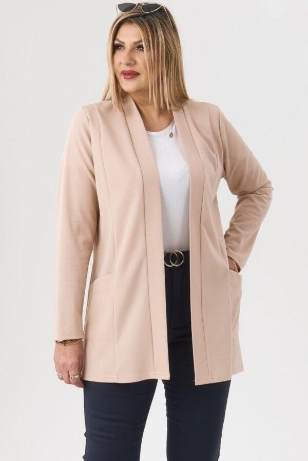 Elegancka damska narzutka camel gładka