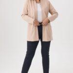 Elegancka damska narzutka camel (5)