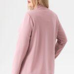 Narzutka gładka z kołnierzem pudrowa (4)