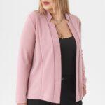 Narzutka gładka z kołnierzem pudrowa (5)