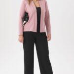 Narzutka gładka z kołnierzem pudrowa (6)