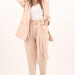 Komplet garnitur damski beżowy