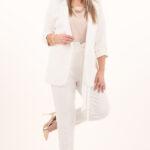 Komplet garnitur damski biały