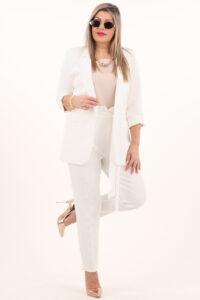 Komplet garnitur damski biały