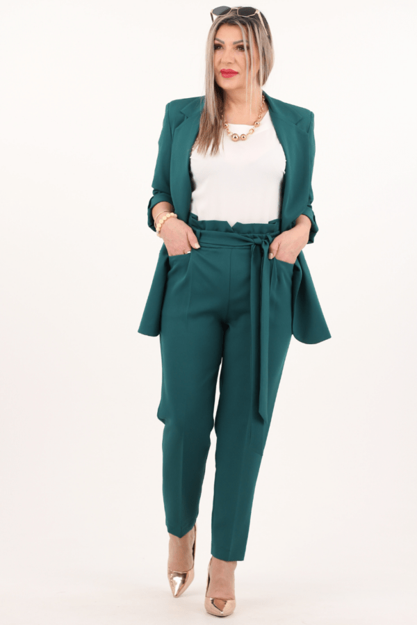 Komplet garnitur damski butelkowa zieleń