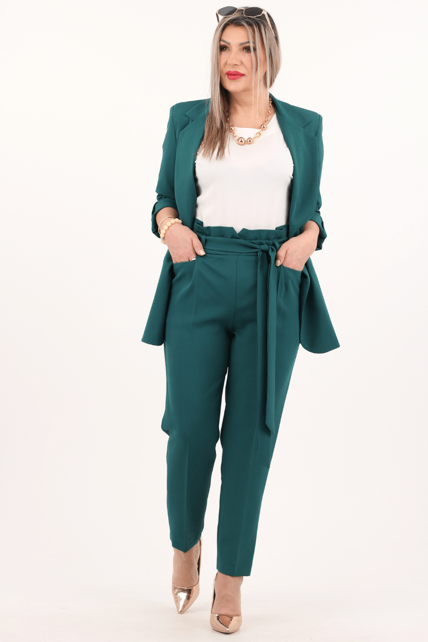 Komplet garnitur damski butelkowa zieleń