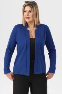 Narzutka gładka z kołnierzem chabrowa