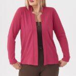 Narzutka gładka z kołnierzem fuksja