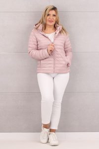 Dwustronna kurtka damska pikowana różowa