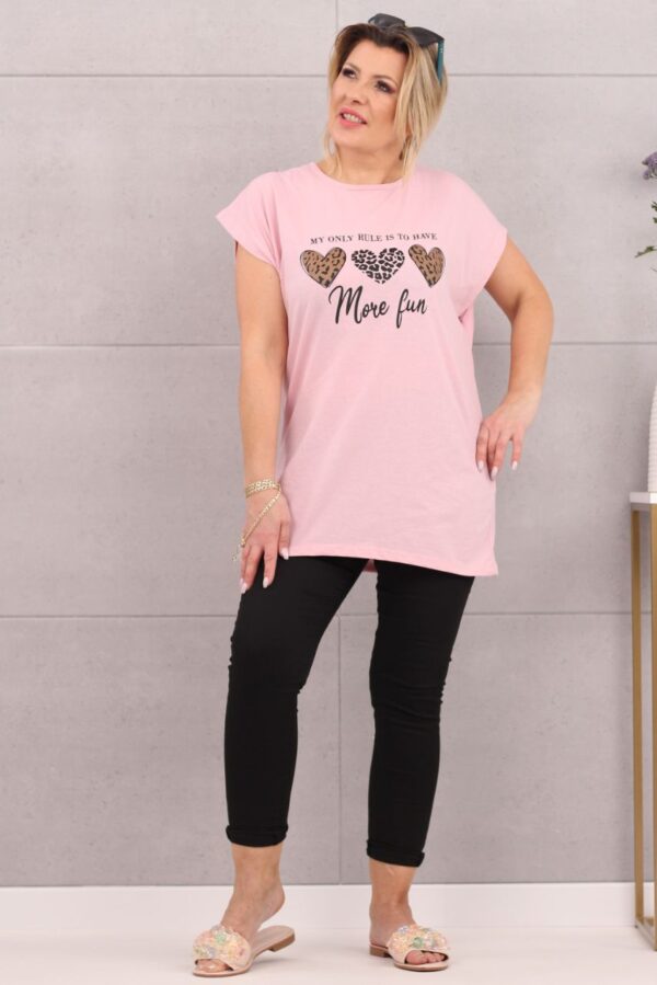 Piękna bluzka damska t-shirt serca różowa