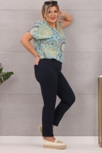 Spodnie damskie modelujące polski producent granatowe