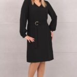 Sukienka z paskiem w talii czarna