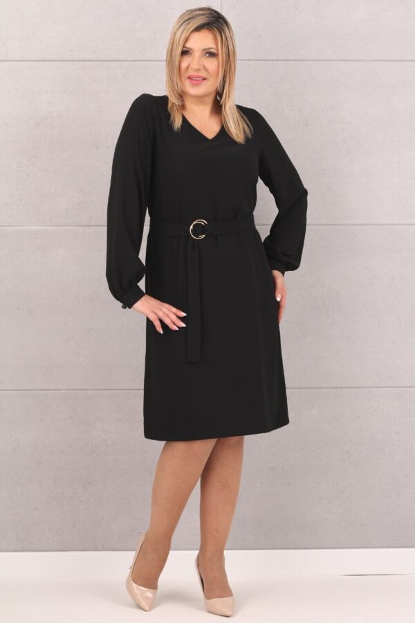 Sukienka z paskiem w talii czarna