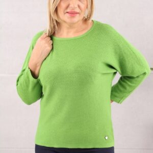 Sweter damski ażurowy zielony