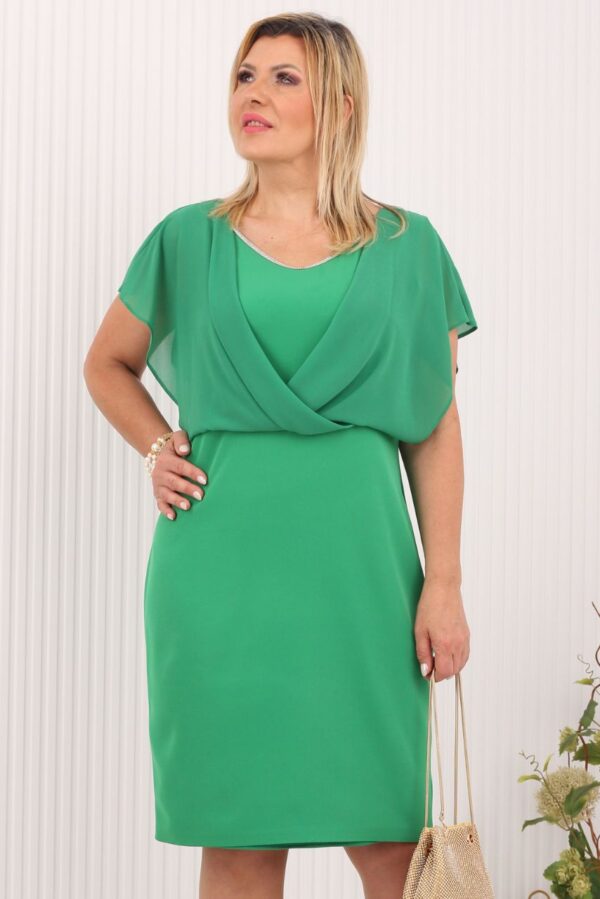 Wizytowa sukienka za kolano zielona