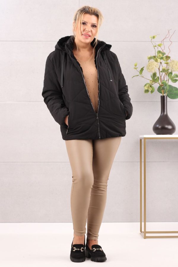 Kurtka dwustronna miś czarna