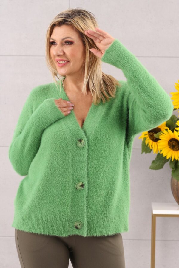 rozpinany sweterek alpaka zielony