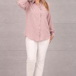 Efektowna prosta koszula damska różowa