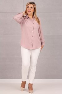 Efektowna prosta koszula damska różowa
