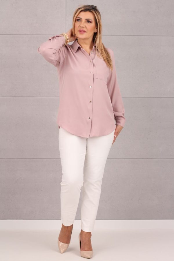Efektowna prosta koszula damska różowa