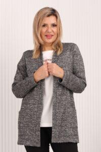 Narzutka damska kardigan szary