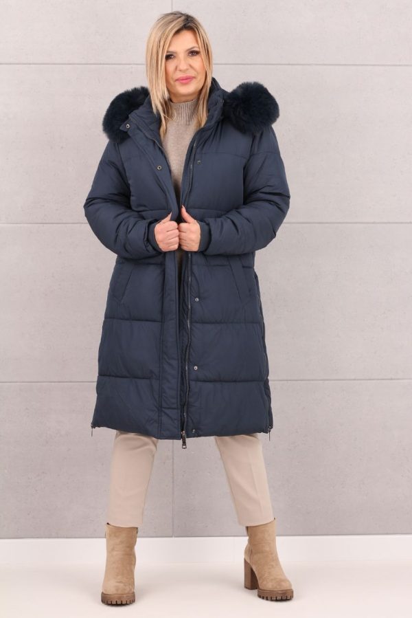 kurtka z odpinanym kapturem granatowa