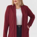 Elegancka damska narzutka bordowa