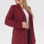 Elegancka damska narzutka bordowa (3)