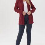 Elegancka damska narzutka bordowa (4)