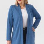 Elegancka damska narzutka niebieska