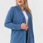 Elegancka damska narzutka niebieska (4)