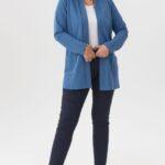 Elegancka damska narzutka niebieska (5)