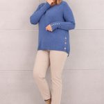 Sweter melanżowy niebieski